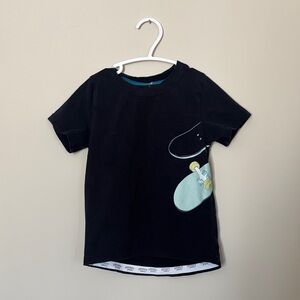 🌞 5/$25 Peekaboo beans Kids Black Skateboard Print Tee